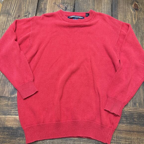 Vintage Men’s American Eagle Red Ramie And Cotton Knit Sweater, Heavy, XL, 90s - Picture 4 of 5